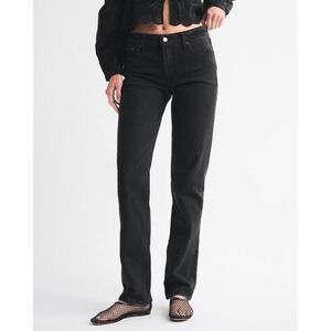 Abercrombie & Fitch Mid Rise 90s‎ Straight Jeans Black Wash 26 Regular